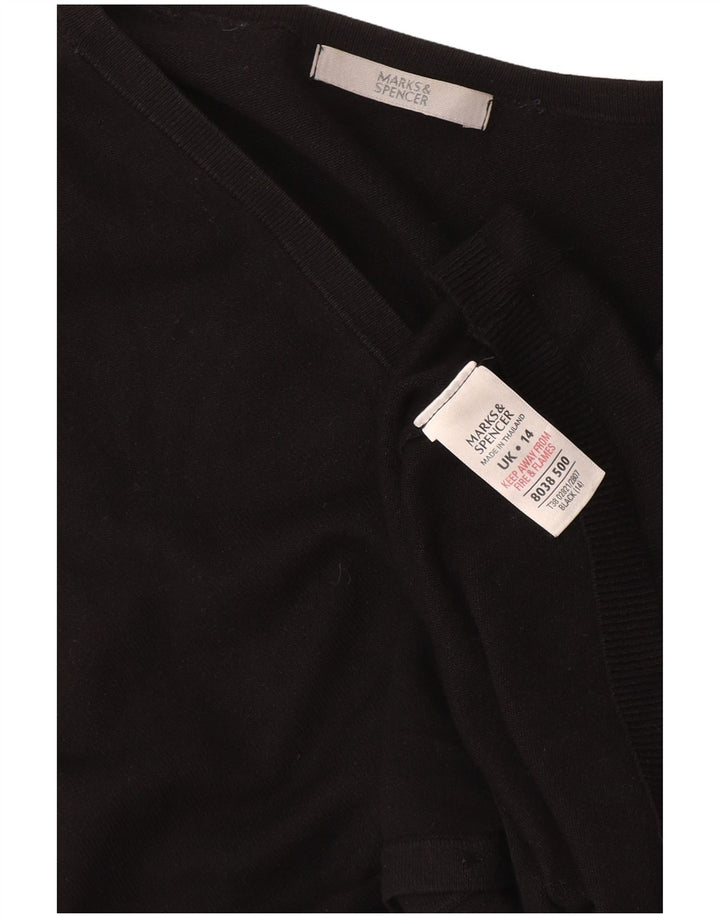 Maglione cardigan da donna Marks & Spencer UK 14 Viscosa nera media