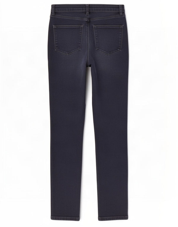 Jeans slim da donna in velluto menta UK 12 medio W28 L27 cotone blu navy