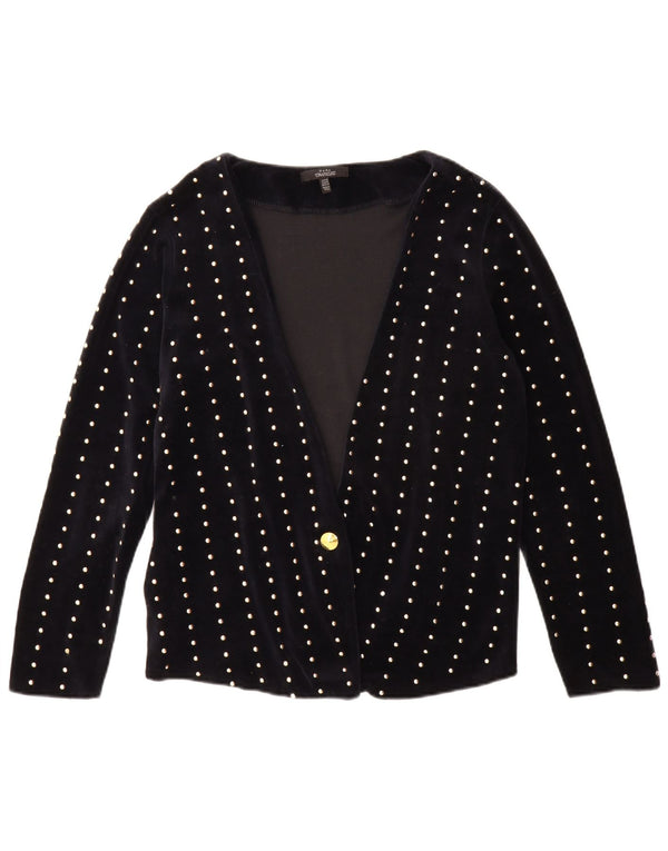Giacca blazer a 1 bottone Trafaluc da donna Zara UK 14 blu navy medio maculato