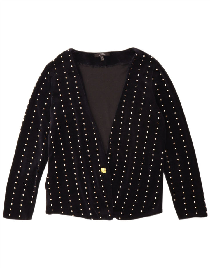 Giacca blazer a 1 bottone Trafaluc da donna Zara UK 14 blu navy medio maculato