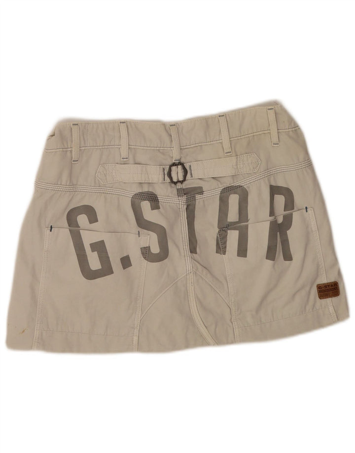 Minigonna grafica da donna G-Star W32 grande in cotone beige