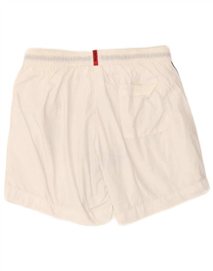 HUGO BOSS Mens Swimming Shorts Small White Polyamide