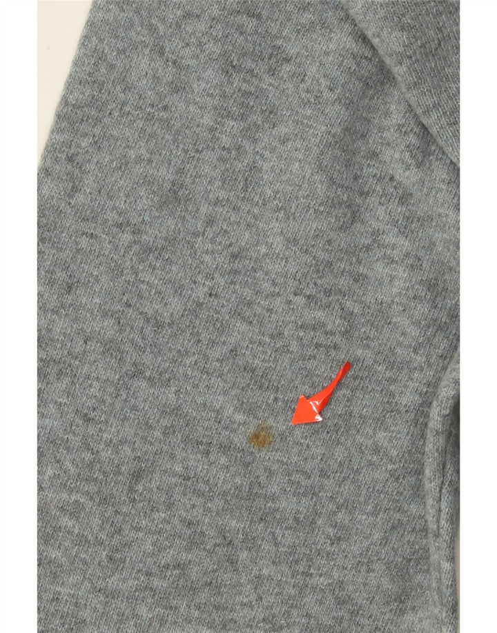 BENETTON Maglione da uomo con collo alto e maglione grande grigio a rombi/lana diamante