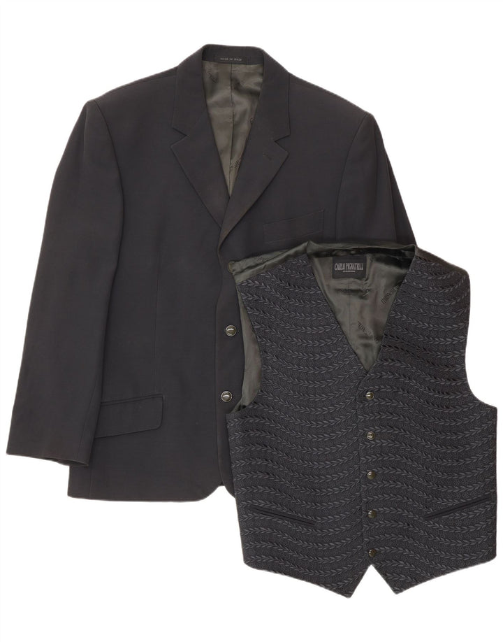 Carlo Pignatelli Set da uomo a 3 bottoni e 2 pezzi IT 52 XL acetato blu navy