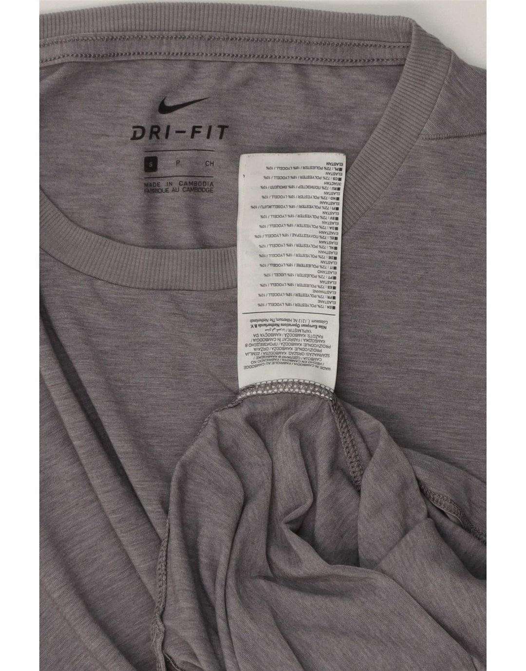 T-shirt alta da uomo Puma Top piccola in poliestere grigio