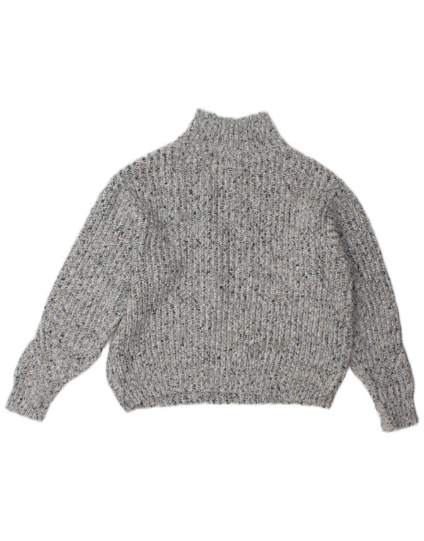 Marks & Spencer Womens Turtle Neck Jumper Sweater UK 6 XS Grey Flecked