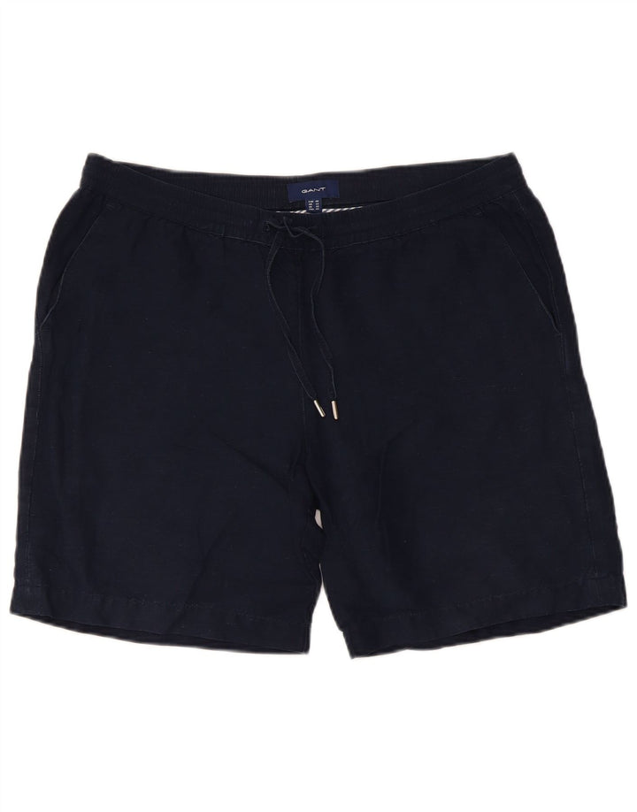 Pantaloncini chino da donna Gant UK 12 medi W34 lino blu navy