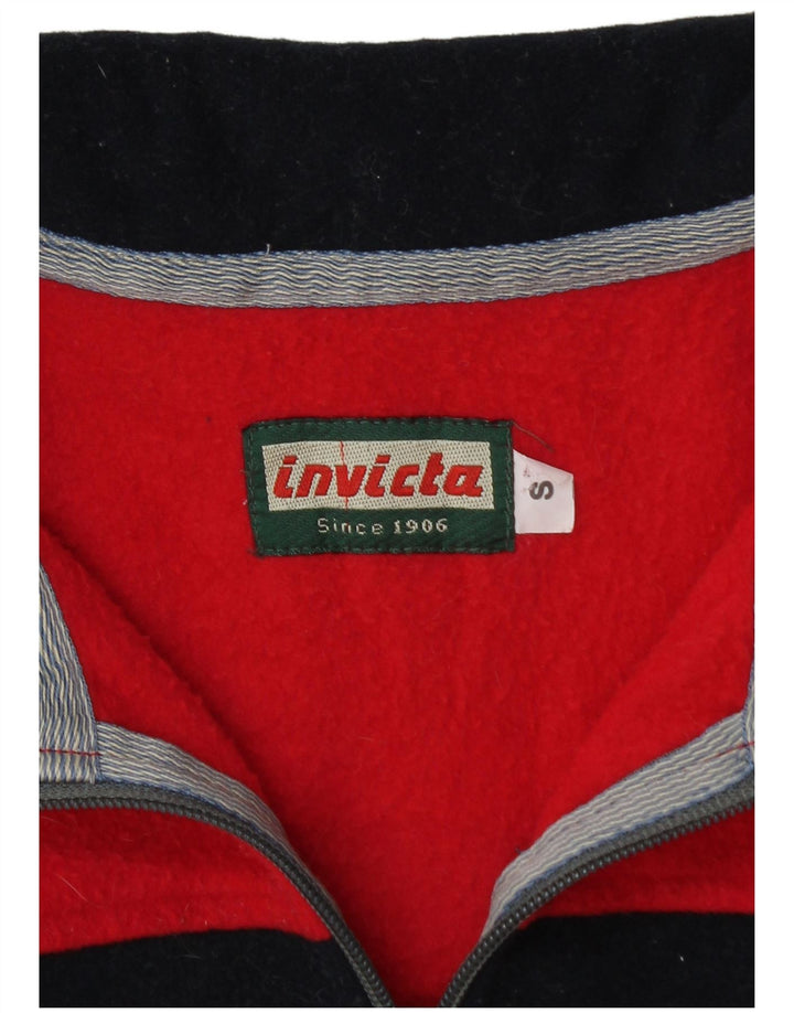INVICTA Maglione in pile con collo con zip e grafica da uomo piccolo rosso a blocchi di colore