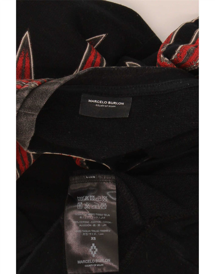 Felpa da uomo con motivo astratto Marcelo Burlon, maglione XS in cotone nero