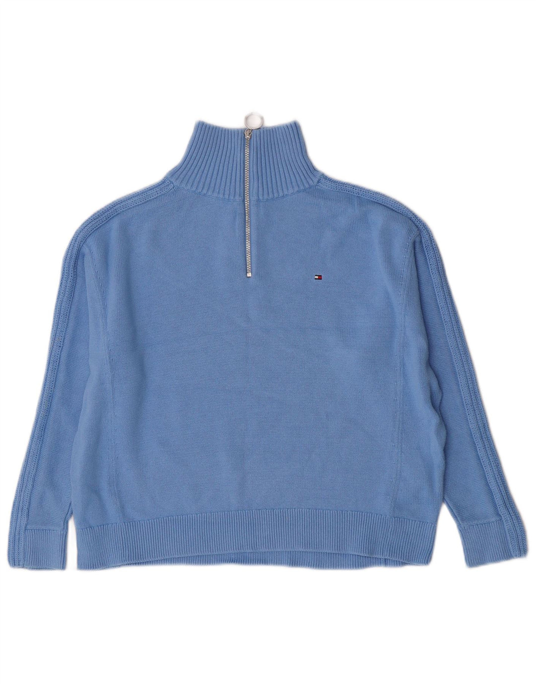 Maglione maglione oversize con zip e collo oversize da donna Tommy Hilfiger UK 10 piccolo blu