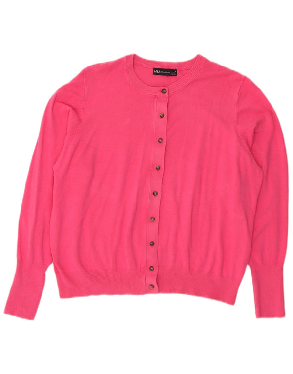 Maglione cardigan da donna Marks & Spencer UK 18 XL viscosa rosa