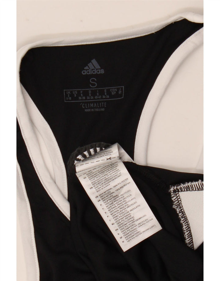 Canottiera Adidas Dri Fit da donna UK 8/10 piccola poliestere nera