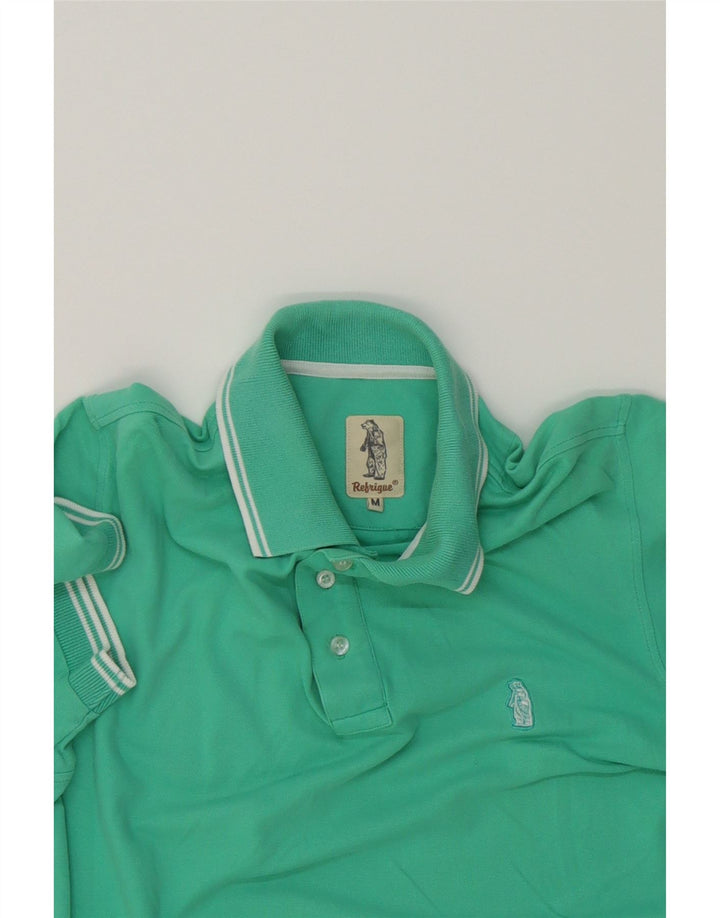 REFRIGUE Mens Polo Shirt Medium Green Cotton Vintage Refrigue and Second-Hand Refrigue from Messina Hembry 