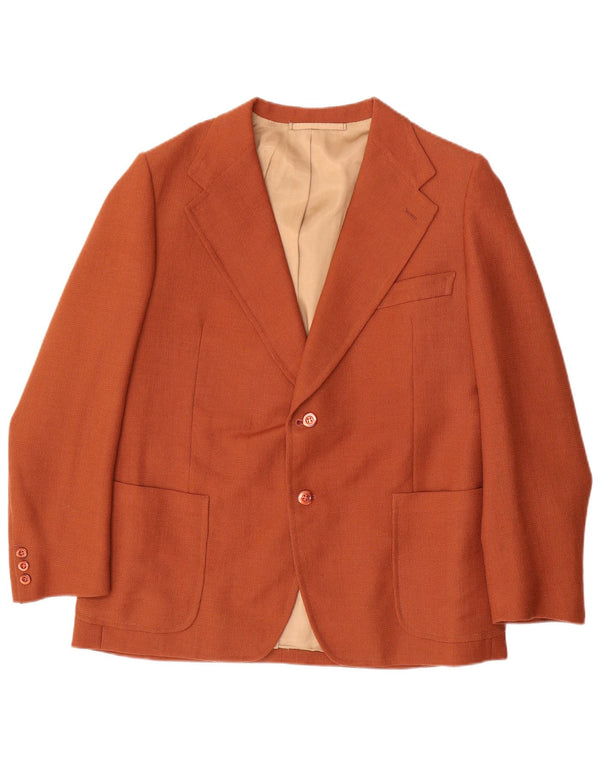 Giacca blazer vintage da uomo a 2 bottoni UK 38 Marrone medio