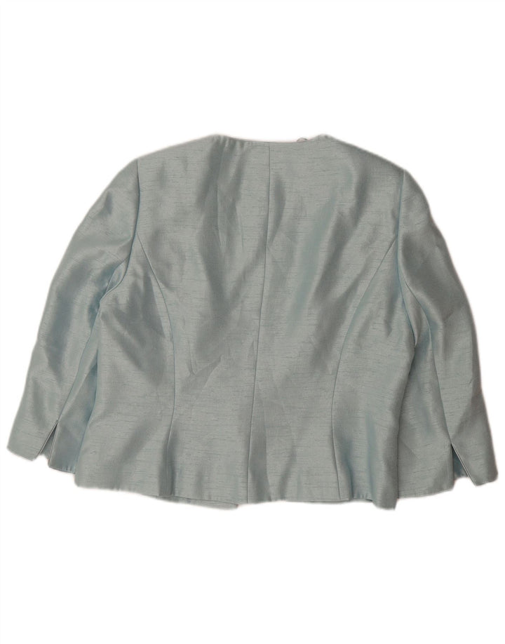 JACQUES VERT Giacca blazer da donna con maniche a 3/4 e 1 bottone UK 14 grande blu