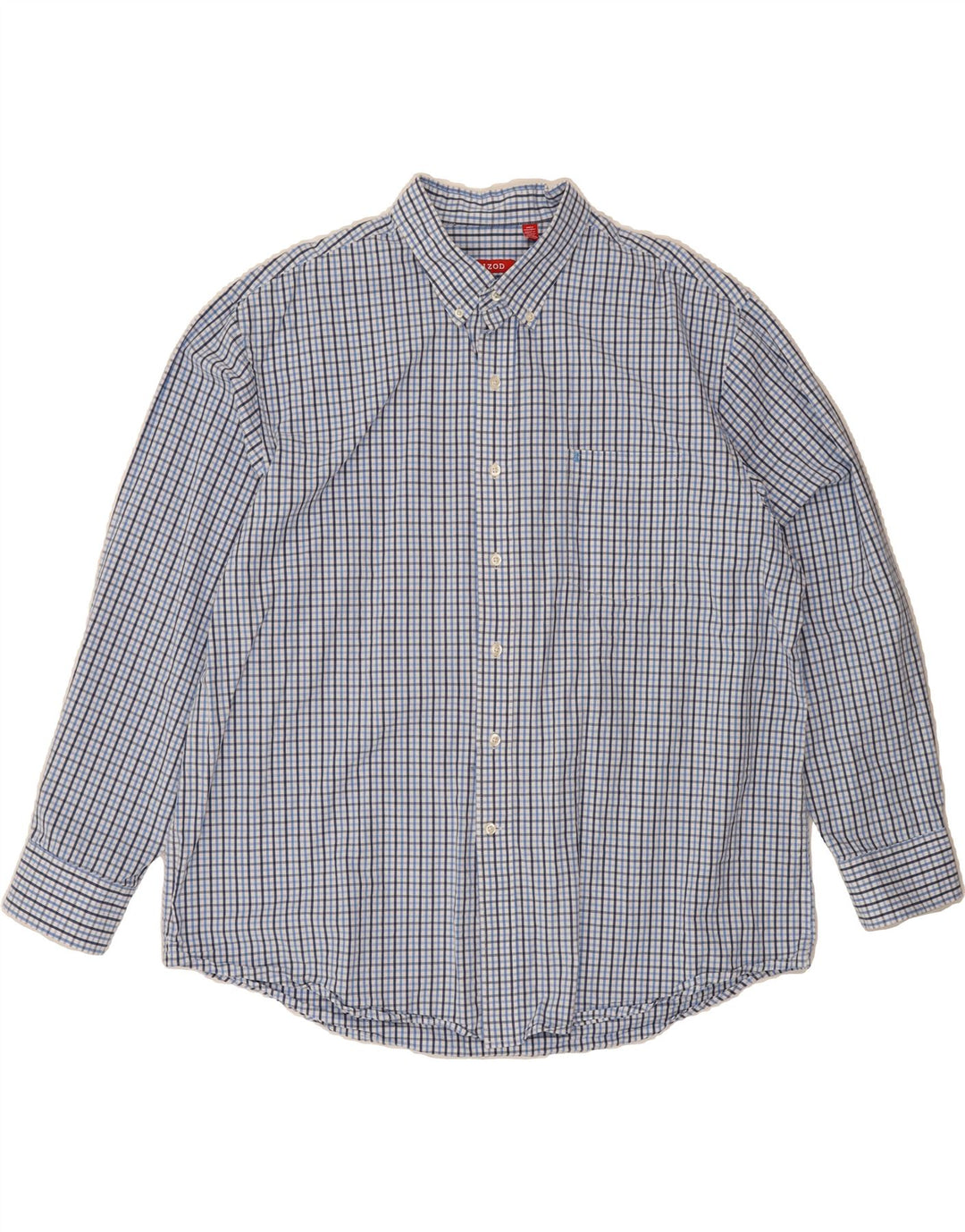 IZOD Mens Shirt 2XL Blue Check Cotton Vintage Izod and Second-Hand Izod from Messina Hembry 