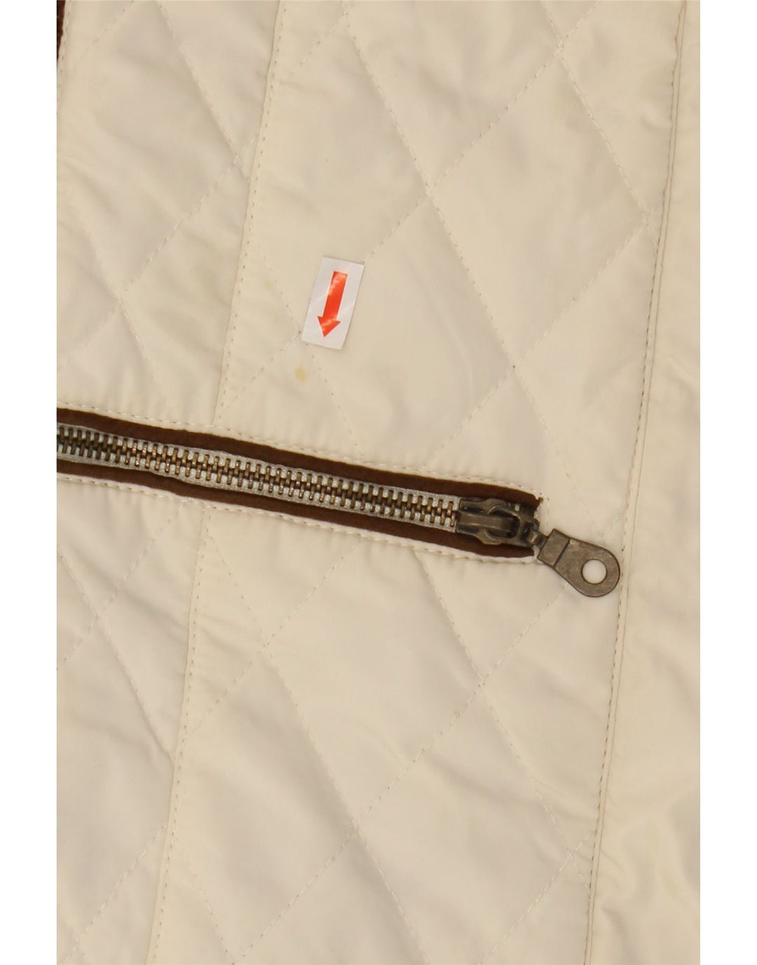 Gilet trapuntato da donna Zara UK 12 poliestere color block medio bianco sporco