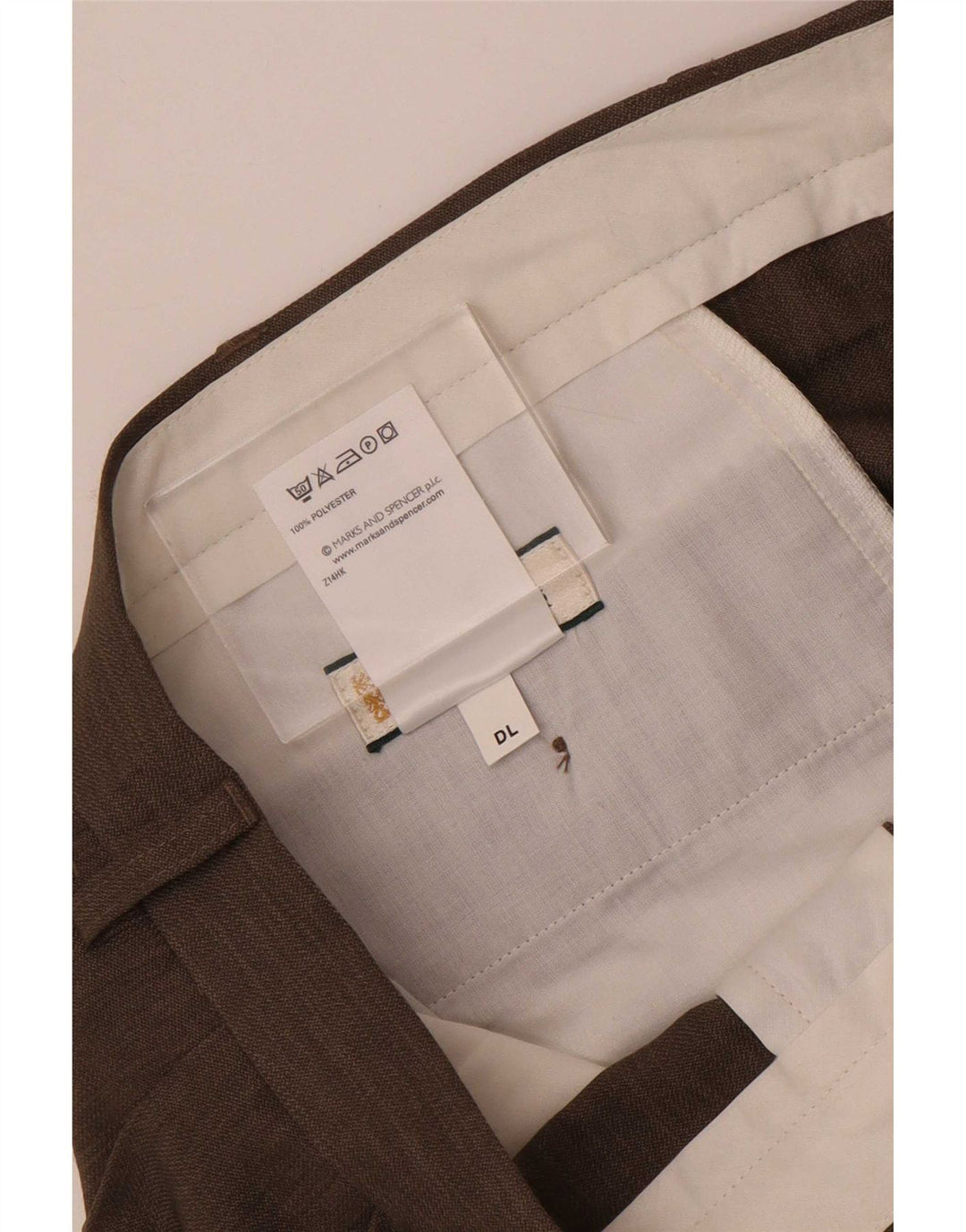 Pantaloni da abito con pegging da uomo Marks & Spencer W38 L31 poliestere grigio