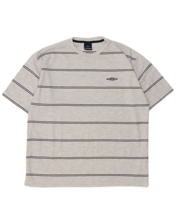 T-shirt da uomo Umbro Top XL poliestere a righe grigie