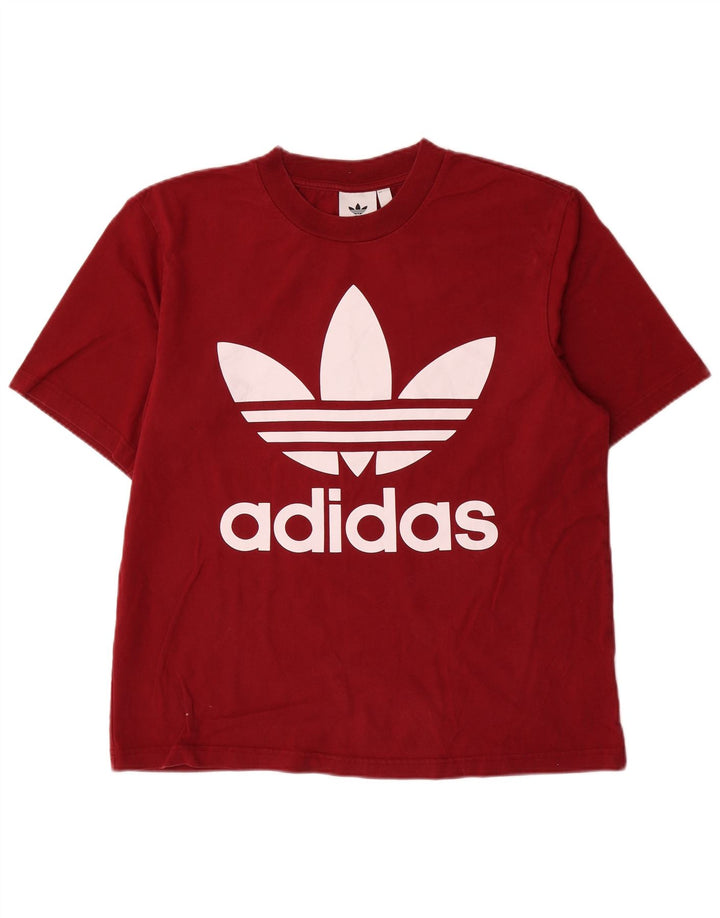 T-shirt grafica da uomo Adidas Top piccola in cotone rosso