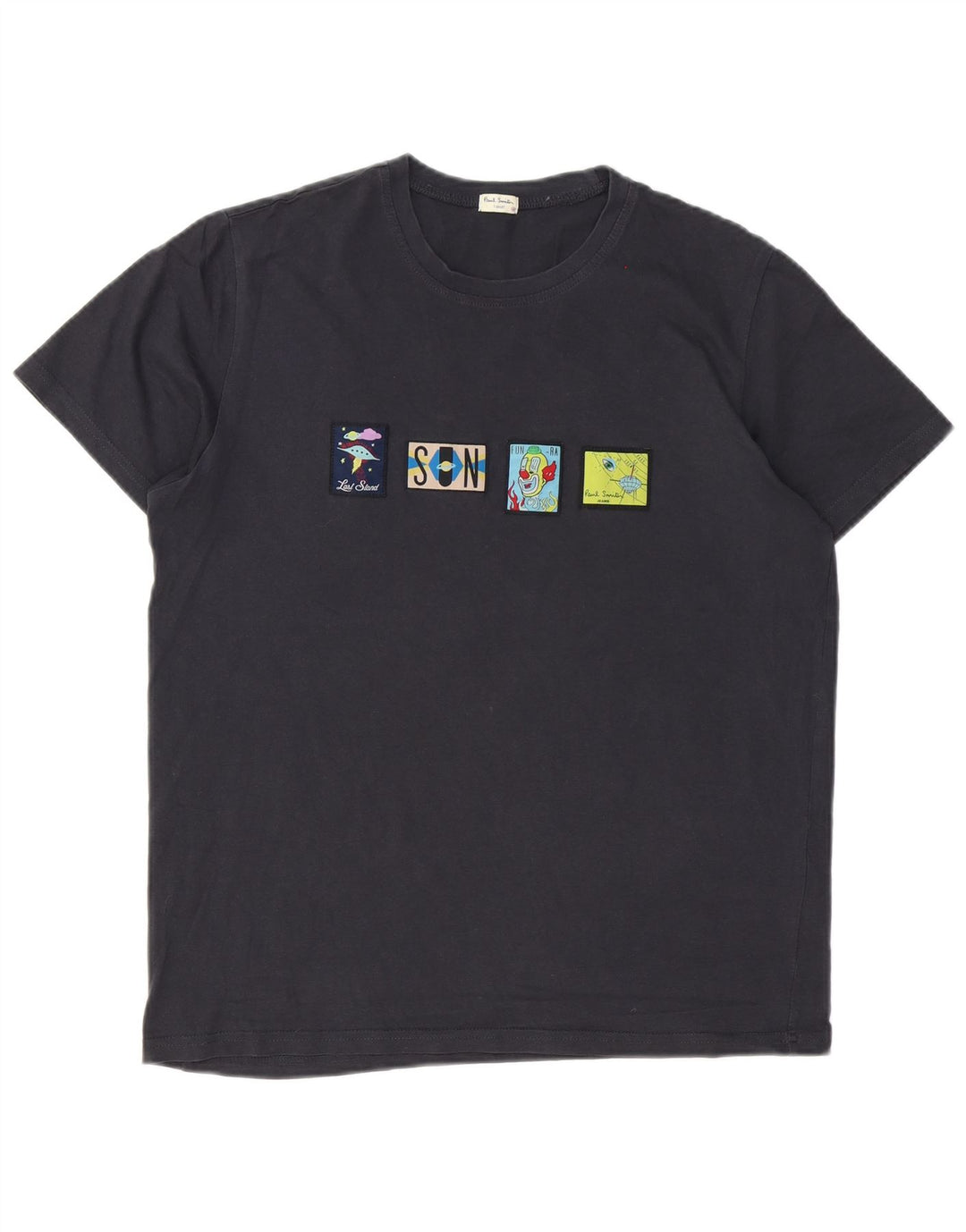 T-shirt grafica da uomo Paul Smith Top in cotone grigio medio