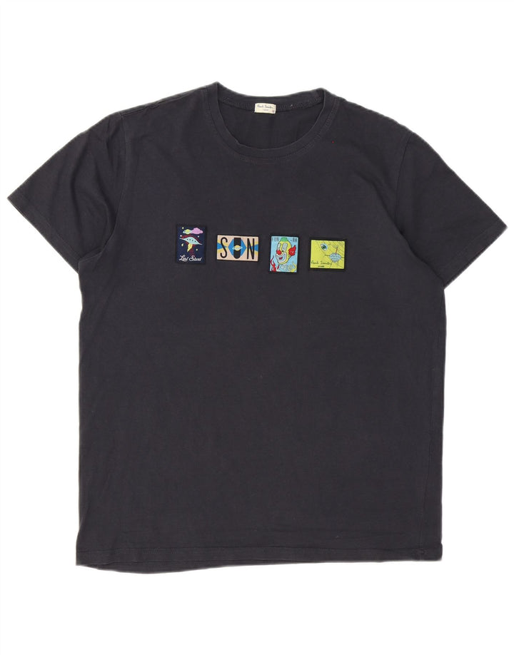 T-shirt grafica da uomo Paul Smith Top in cotone grigio medio