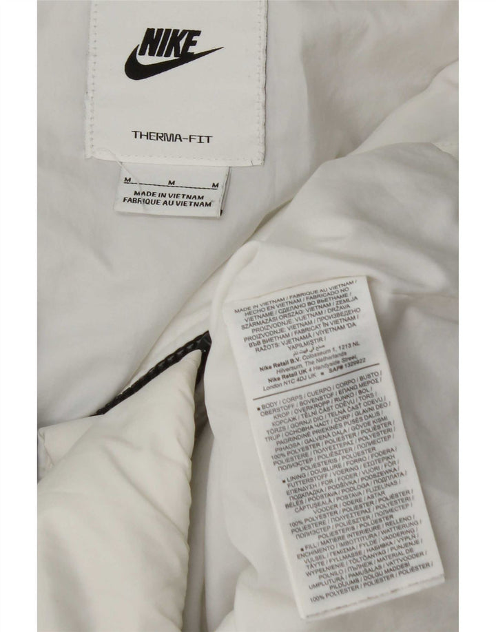 Giacca imbottita con cappuccio Nike Therma-Fit Graphic da donna UK 14 Medium White
