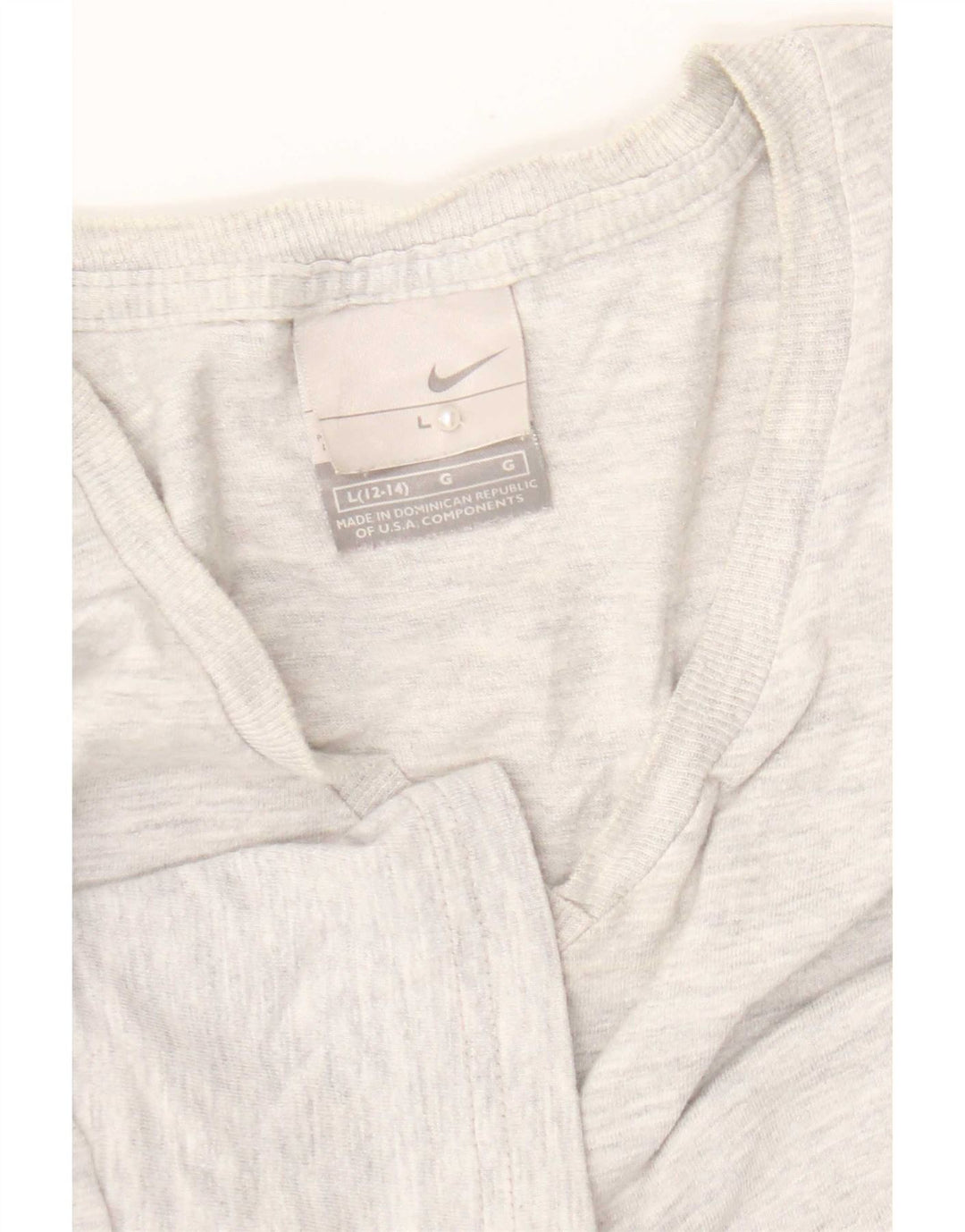 T-shirt da donna Nike Top US 12/14 grande cotone chiazzato grigio