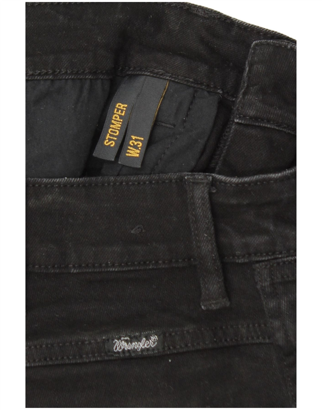 WRANGLER Mens Stompers Slim Jeans W31 L30 Black Cotton