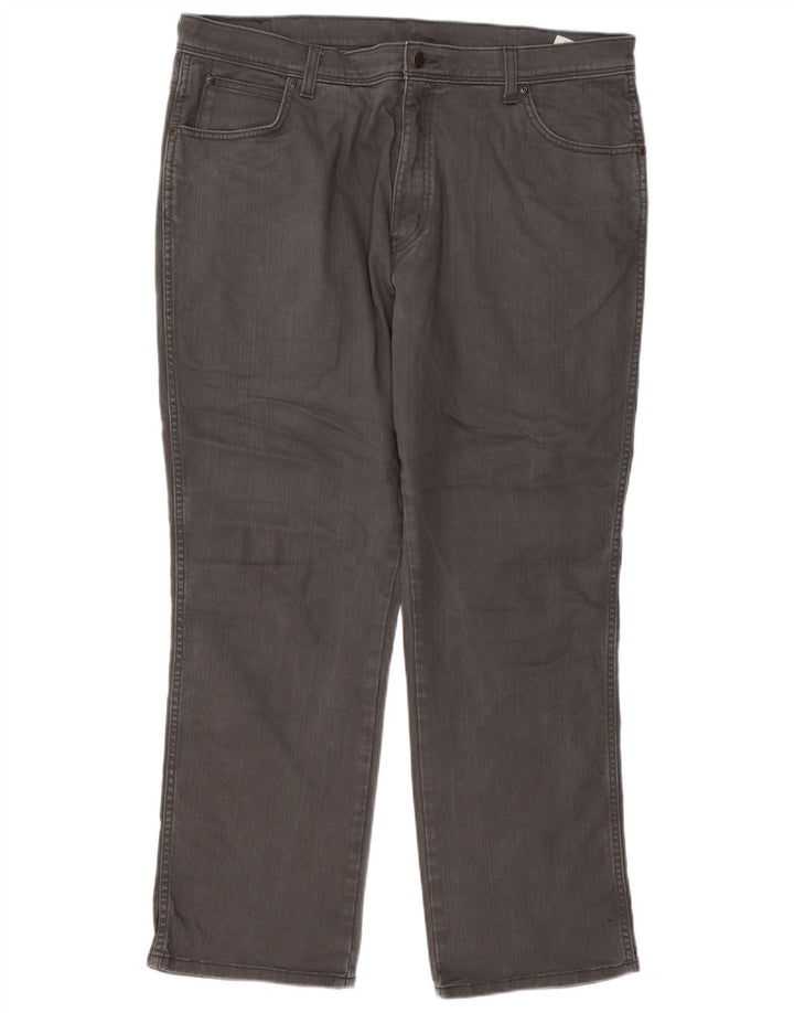 Jeans dritti regolari da uomo Wrangler W40 L30 cotone grigio