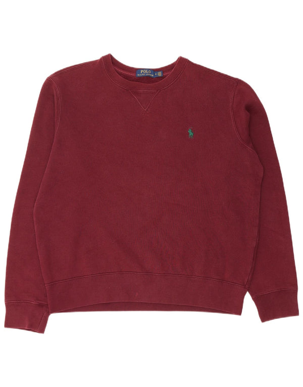 Polo Ralph Lauren Mens Sweatshirt Jumper Medium Burgundy Cotton