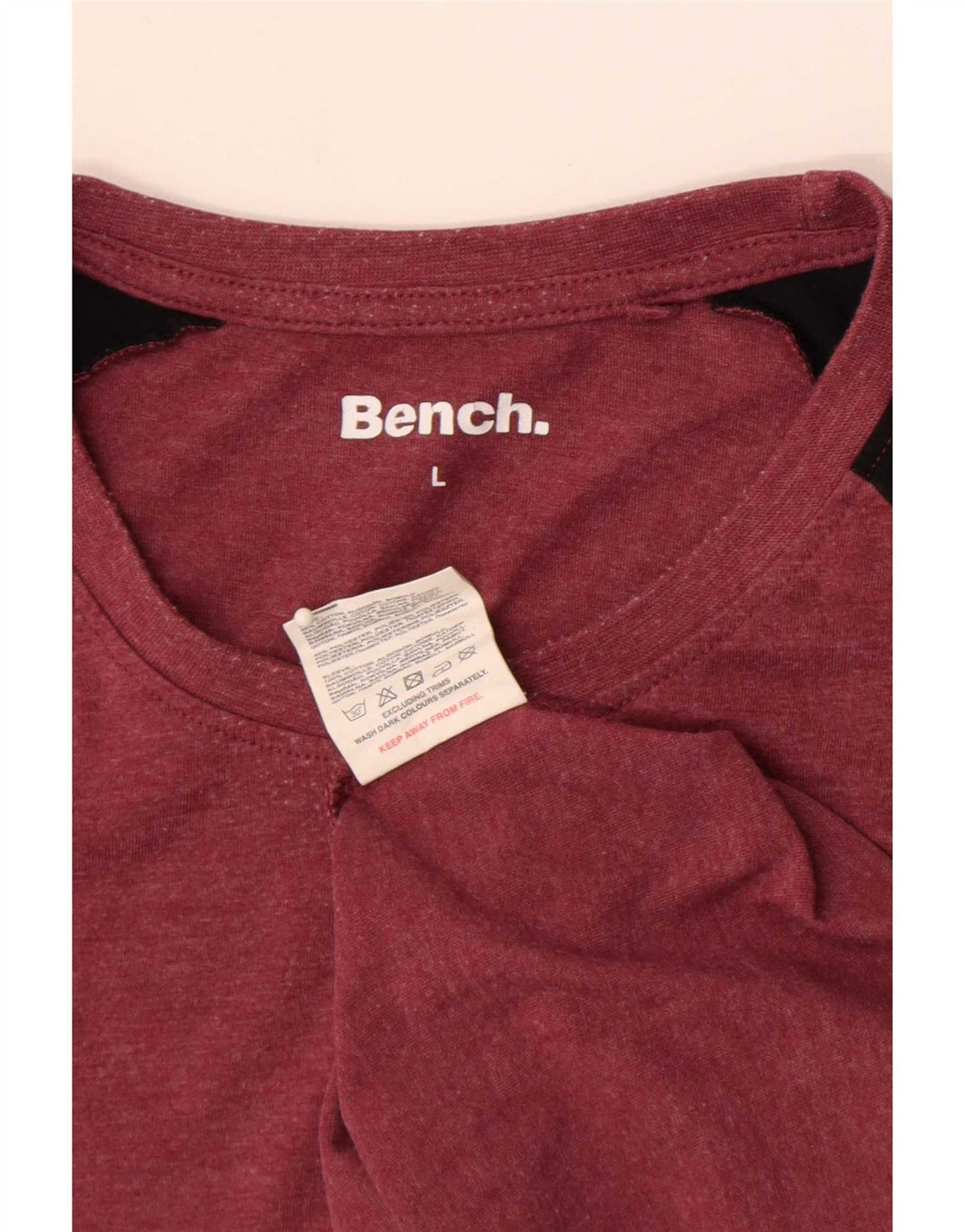 T-shirt regolare da uomo a maniche corte Bench, taglia grande, in cotone color block rosso