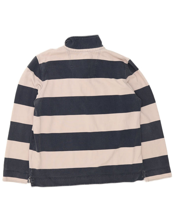 Crew Clothing Felpa da uomo con collo con zip Maglione XL Cotone a righe blu navy
