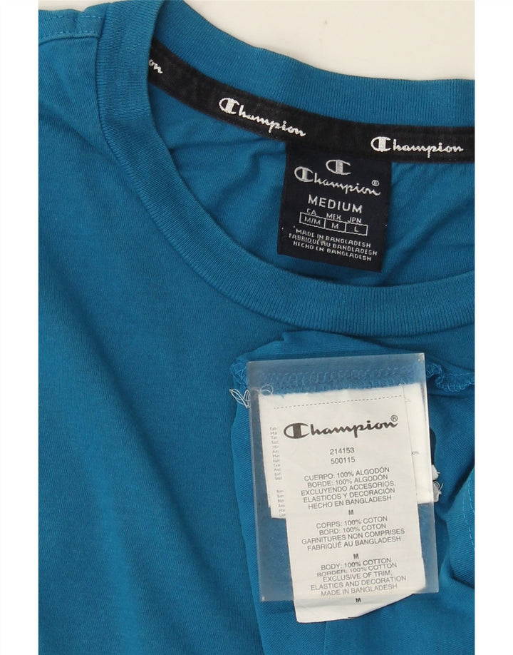 T-shirt da uomo CHAMPION Top in cotone blu medio