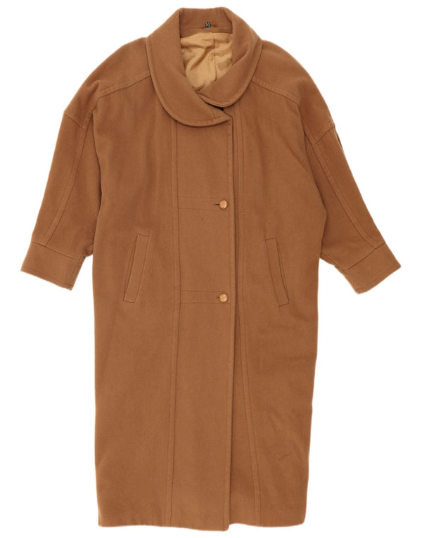 Soprabito oversize da donna vintage UK 14 grande lana marrone