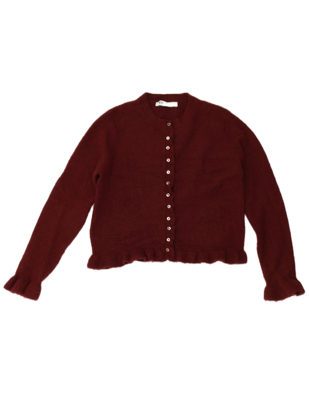 Maglione cardigan da donna Zara UK 10 piccolo bordeaux