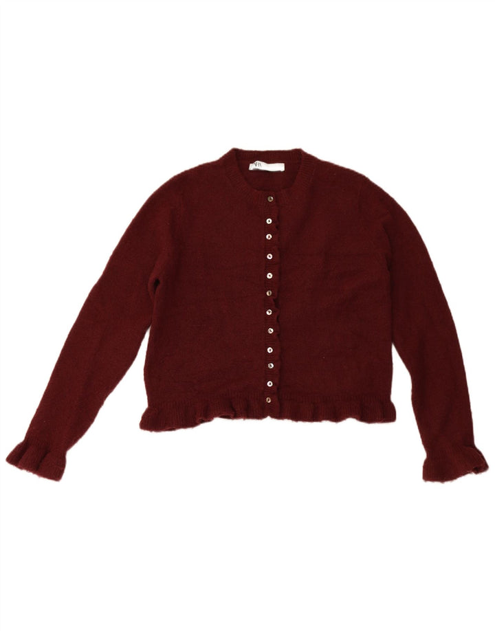 Maglione cardigan da donna Zara UK 10 piccolo bordeaux
