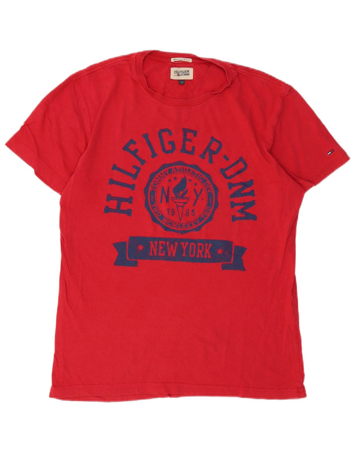 T-shirt grafica da uomo Tommy Hilfiger Top piccola in cotone rosso