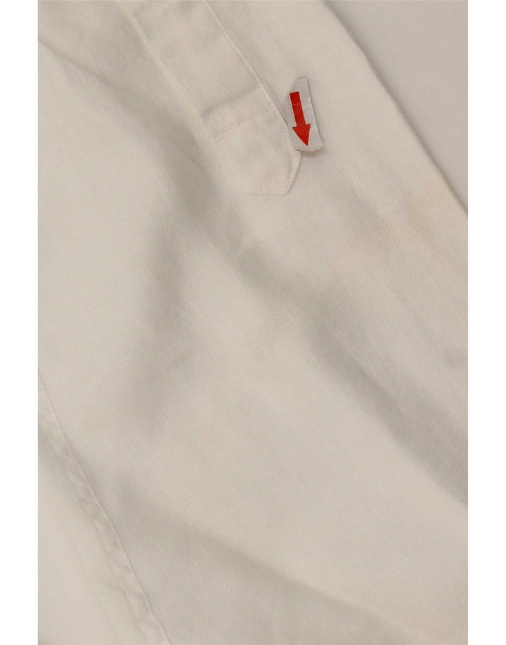 Camicia da uomo Jaeger in lino bianco medio