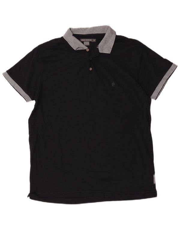 French Connection Mens Polo Shirt XL Navy Blue Cotton