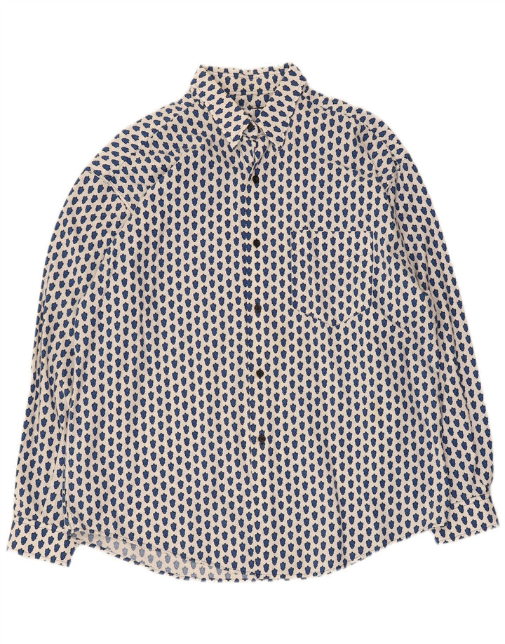 Camicia oversize da donna con motivo astratto Souleiado US 4 Small Bianca