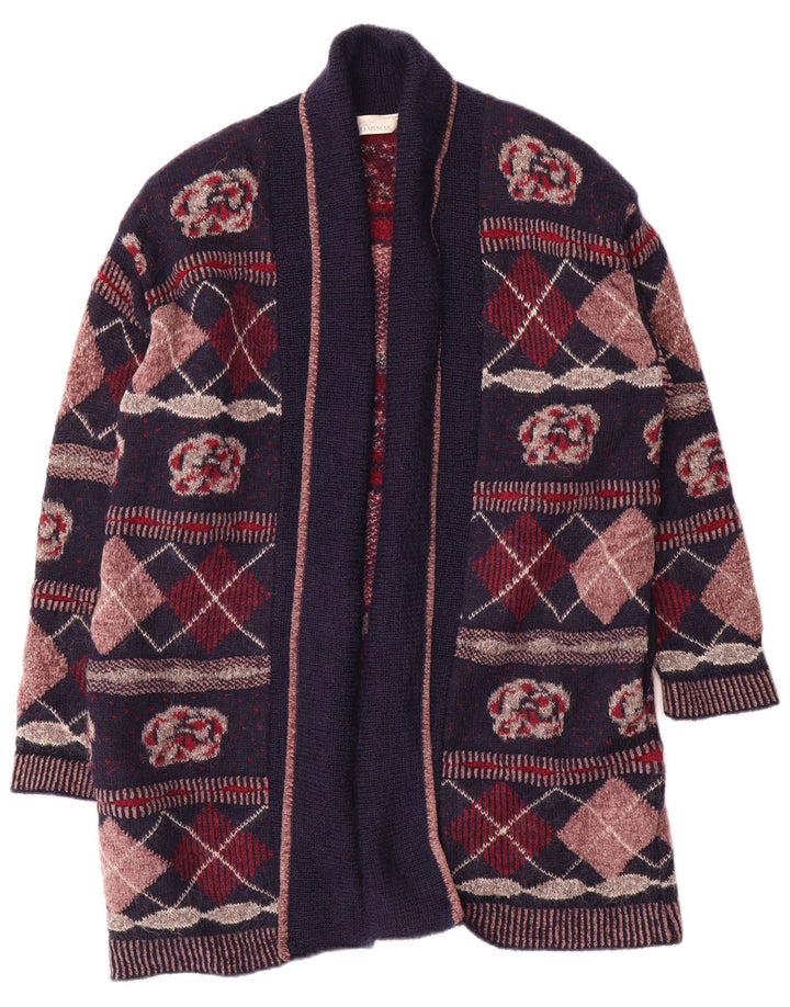 Maglione cardigan lungo da donna Marks & Spencer UK 12 medio blu navy