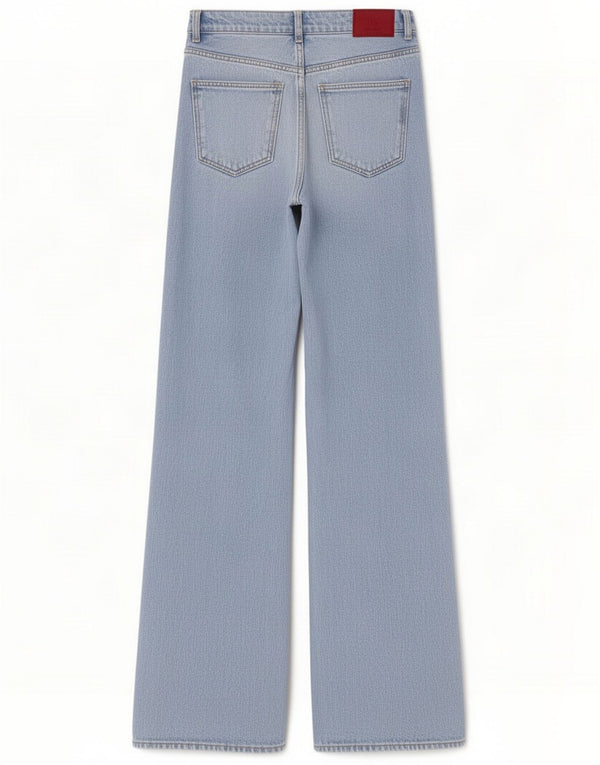 Zara Jeans a gamba larga da donna EU 32 2XS W22 L36 Blu