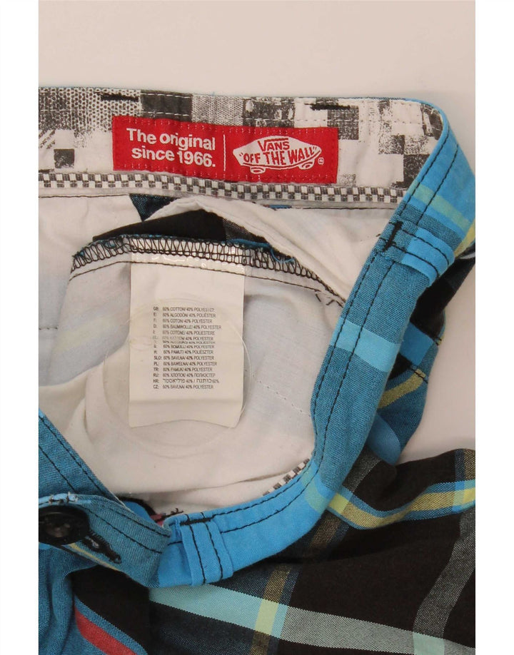 Pantaloncini cargo da uomo Vans piccoli W28 in cotone a quadri blu