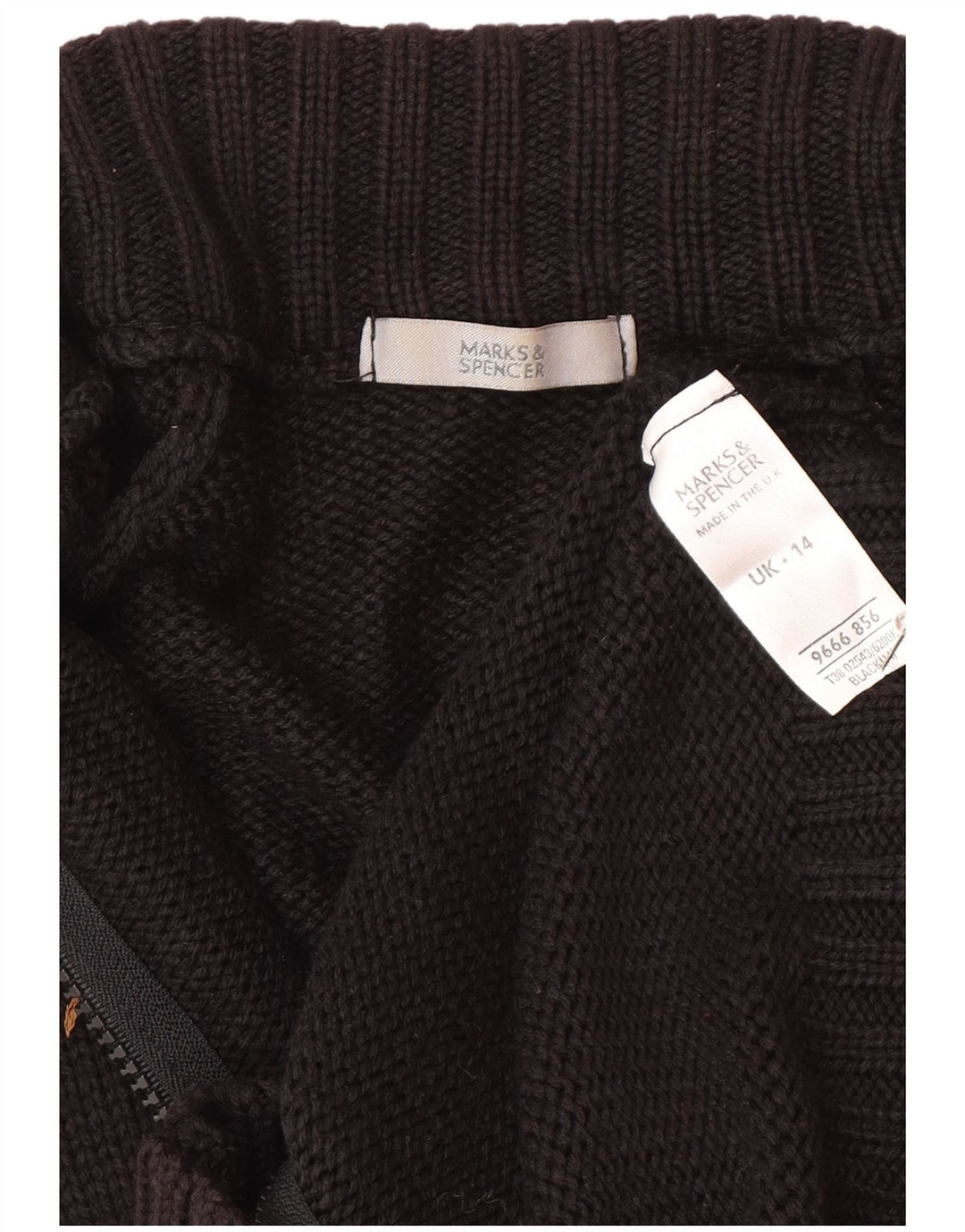Maglione cardigan da donna Marks & Spencer UK 14 acrilico nero medio
