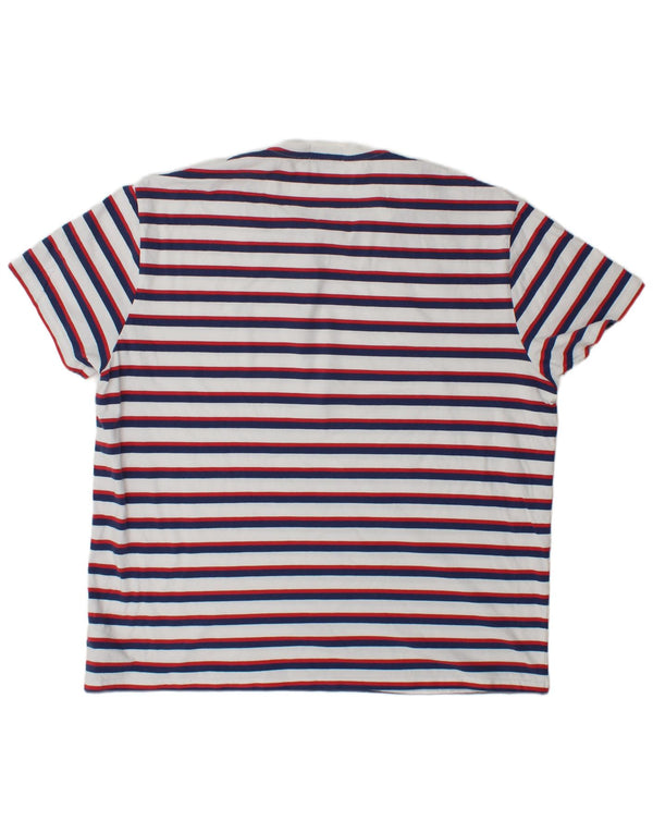 Polo Ralph Lauren T-shirt da uomo dalla vestibilità classica Top XL in cotone a righe bianche