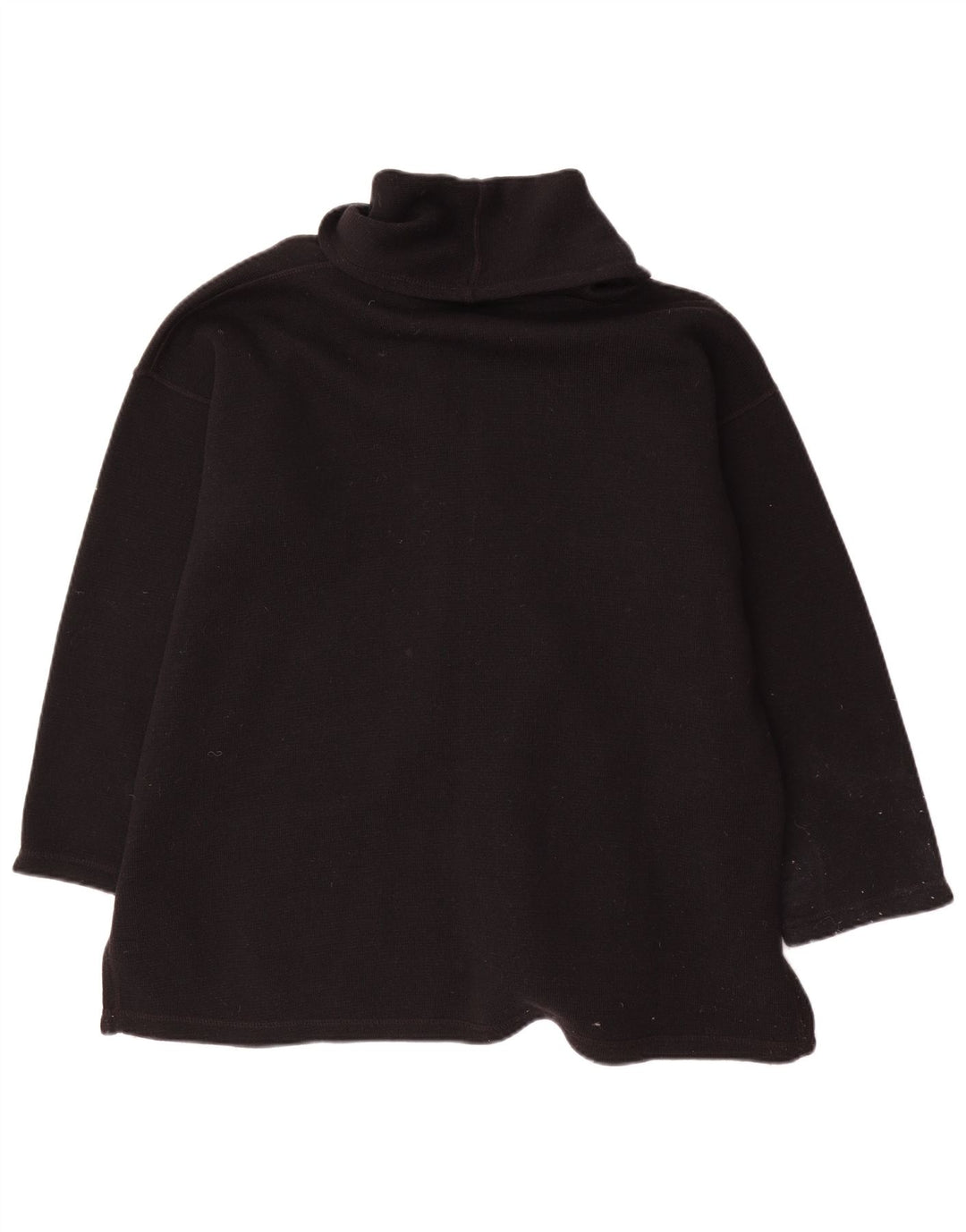 Maglione cardigan oversize da donna vintage UK 14 lana nera media
