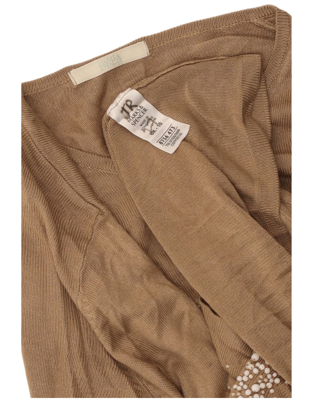 Maglione cardigan oversize da donna Marks & Spencer UK 10 piccolo marrone