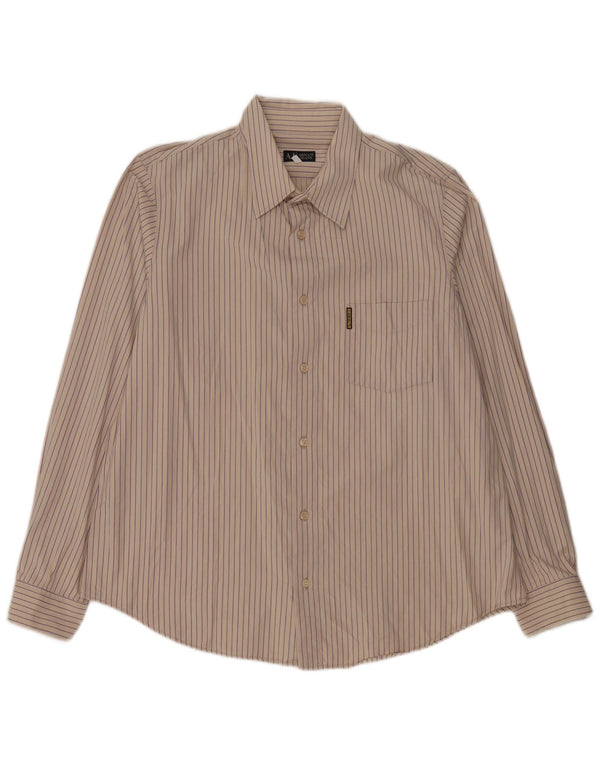 Camicia Armani Jeans Uomo 3XL Cotone a Righe Beige