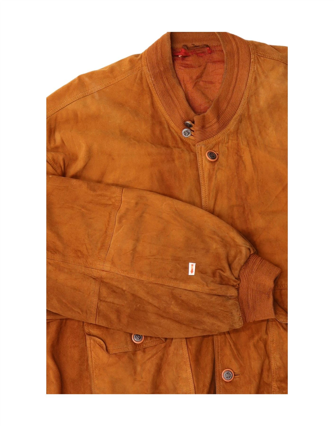 VINTAGE Mens Suede Bomber Jacket UK 44 2XL Brown Leather Vintage Vintage and Second-Hand Vintage from Messina Hembry 